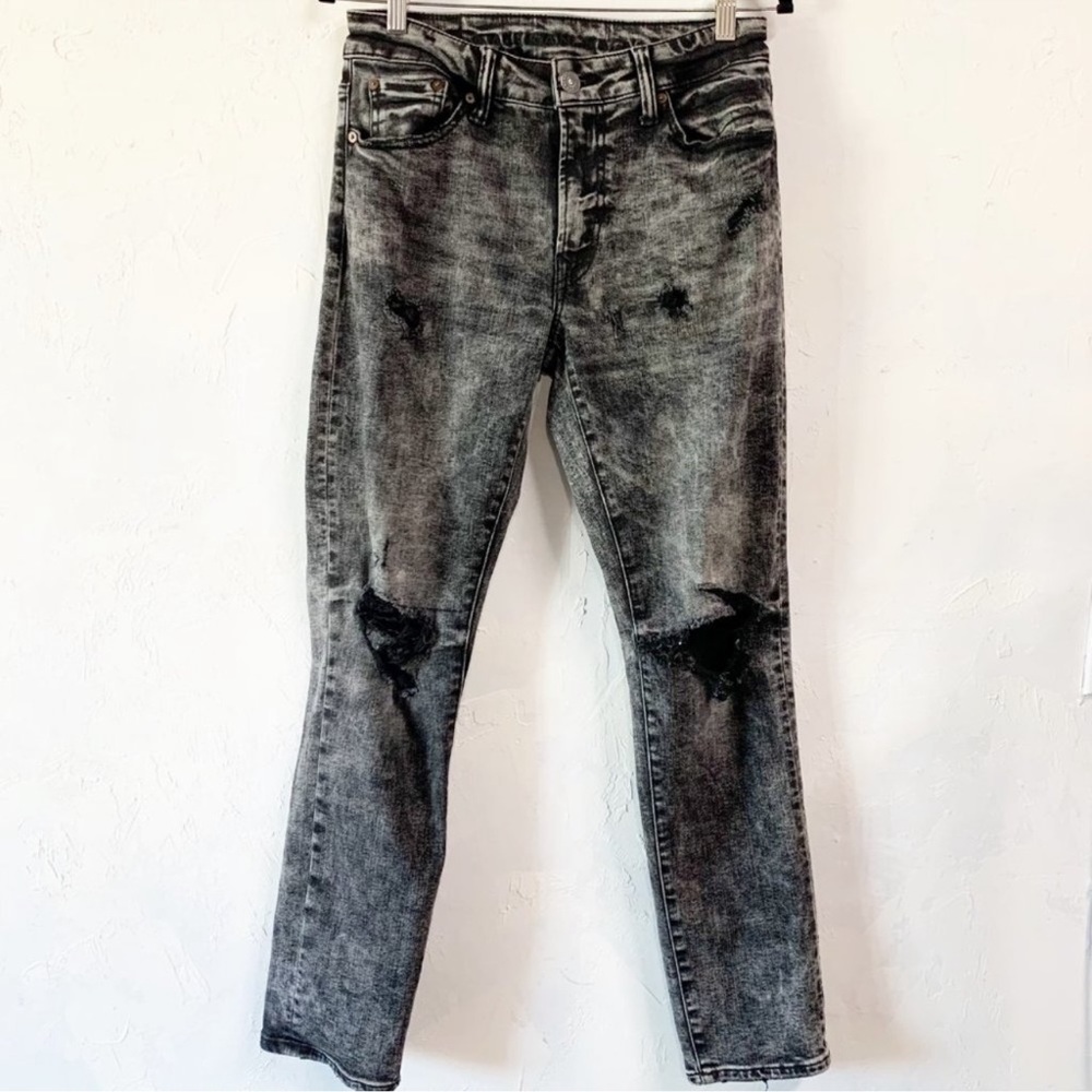 American Eagle Gray Black Distressed Men's Jeans Size 30 X 30